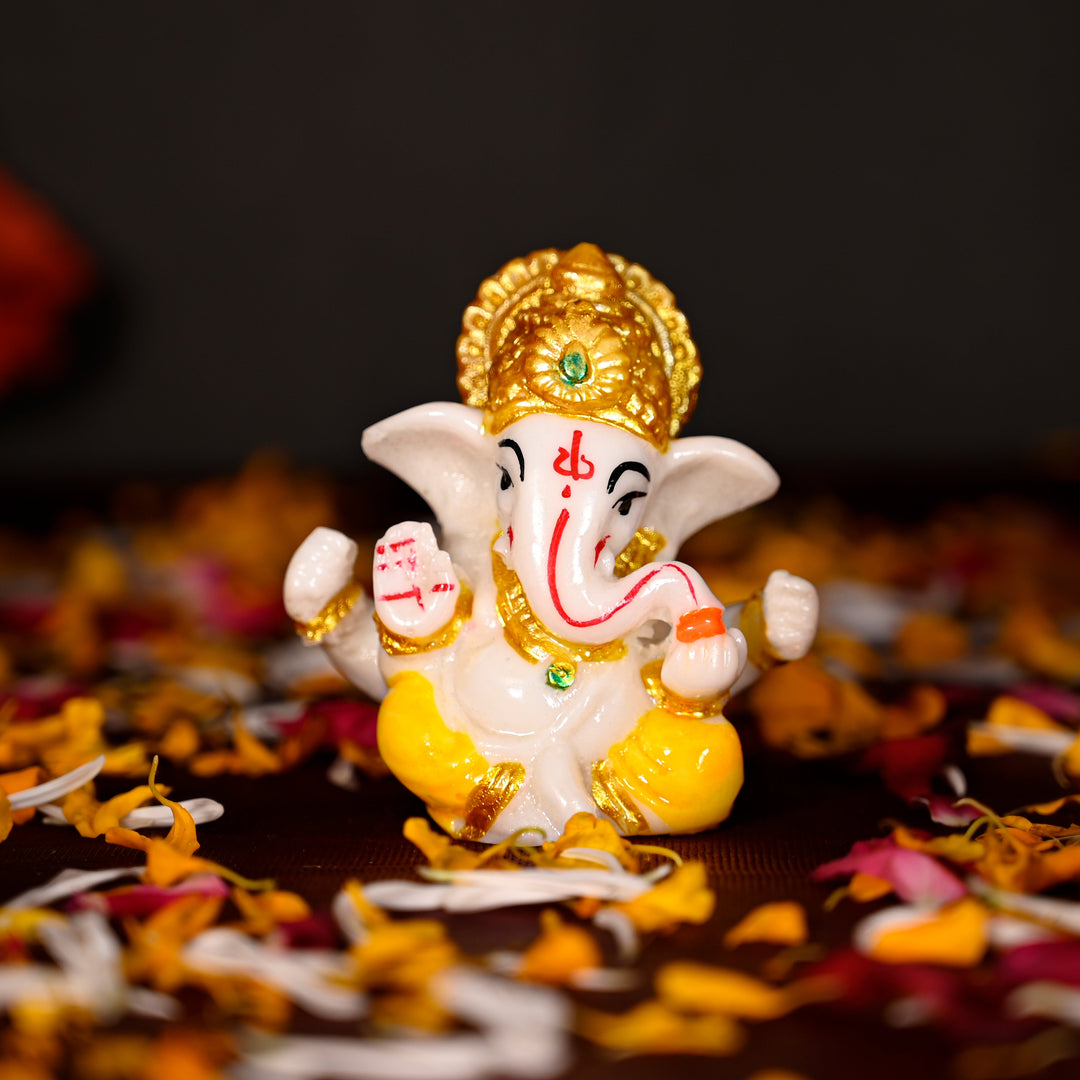 Marble Lord Ganesha Car Dashboard